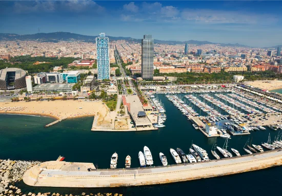 Port Olímpic di Barcellona visto dall’alto